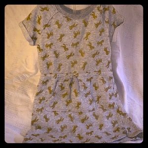 Gymboree sz 7 unicorn gray dress LN